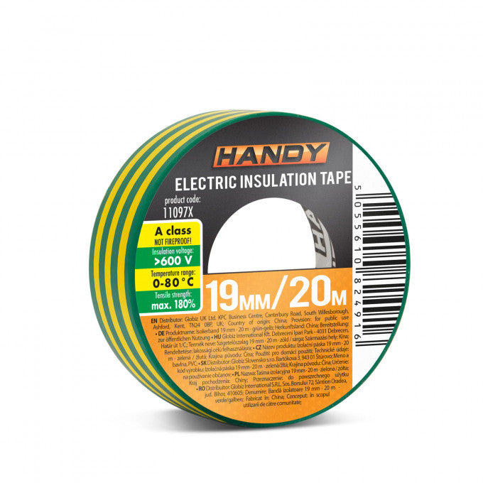Banda izolatoare- 19 mm x 20 m - Galben/Verde Carguard - 11097X