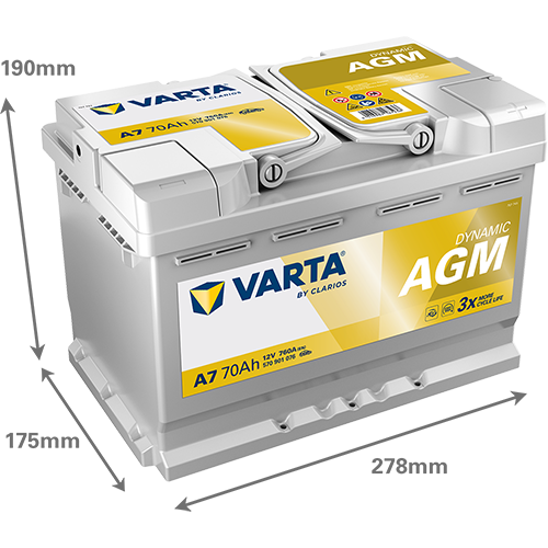 Acumulator Varta SILVER dynamic AGM 70Ah 760 A - 12218667