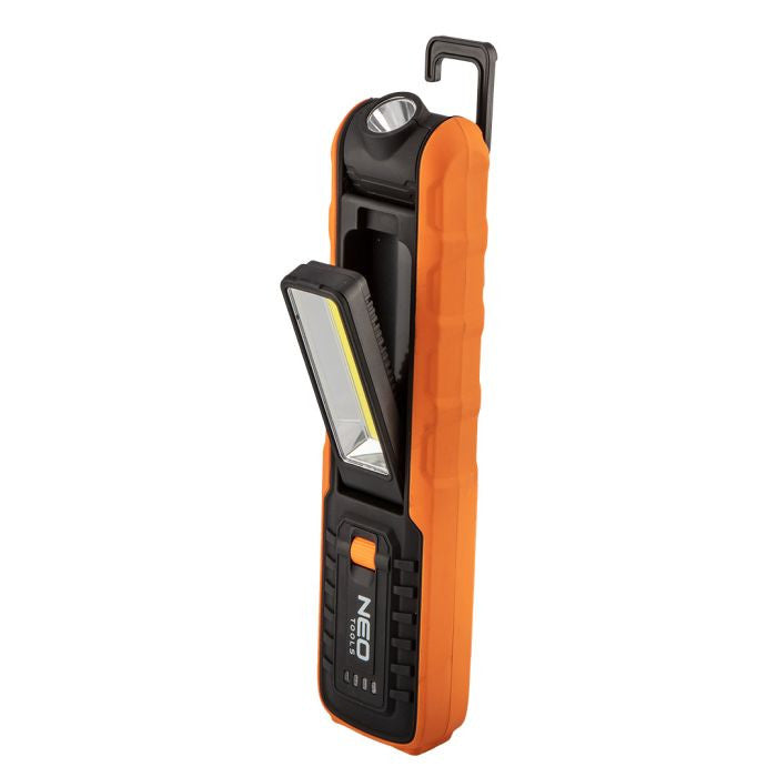 Lampa de atelier reincarcabila, 3.7V Li-Ion, 500 lm COB + Tubulara + incarcator Neo Tools - 99065