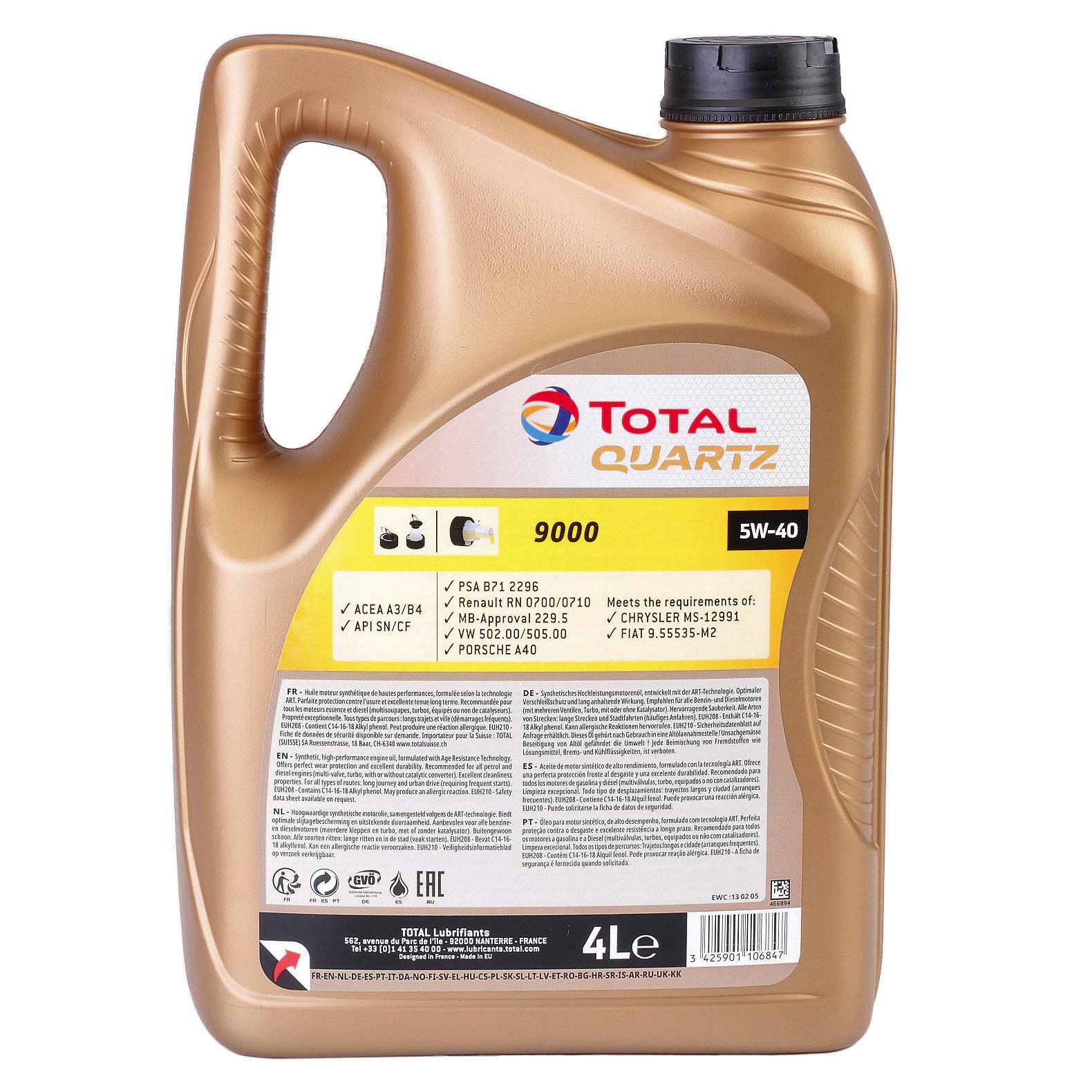 Ulei motor Total Quartz 9000 5W40 4L - 148597