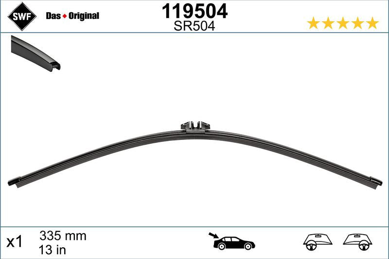 Lamela stergator spate SWF Wiper FB REAR LHD/RHD 335 mm - 12-490-785