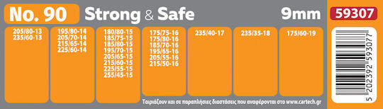 Cartech Strong & Safe Nr 90 Lanțuri Antiderapante Grosime 9mm 2buc - 59307