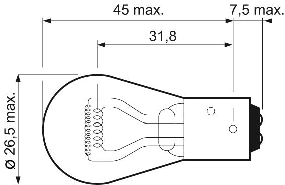 Bec Valeo P21/4W 12V 21/4W BAZ15d - 032205