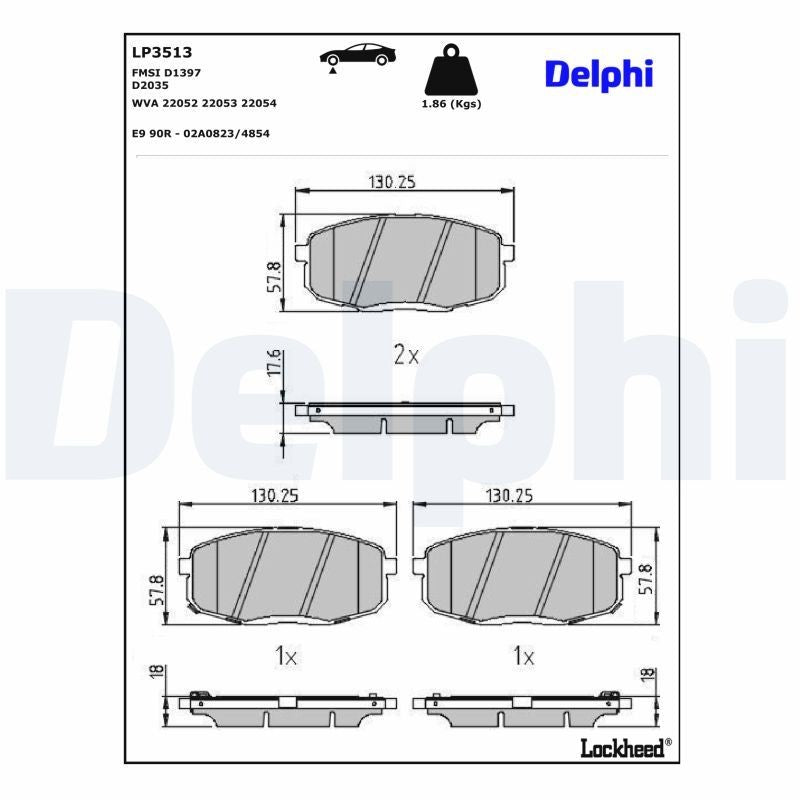 Set placute frana,frana disc LP3513 DELPHI