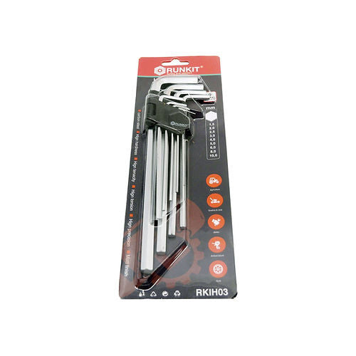 Trusa chei imbus hexagonale 9  piese Runkit - RKIH03