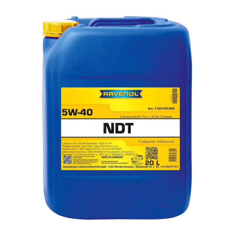 Ulei motor RAVENOL NDT 5W-40 20L 1122103-020
