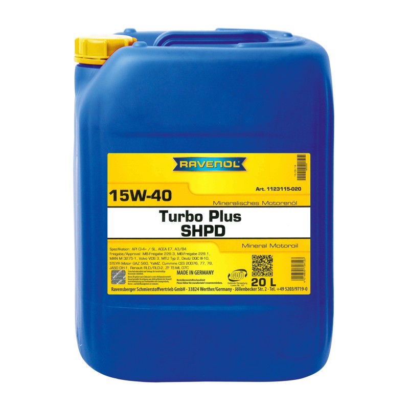 Ulei motor RAVENOL Turbo plus SHPD 15W-40 20L 1123115-020