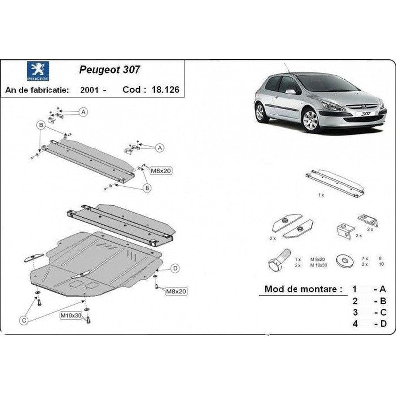 Scut metalic motor, cutie de viteză - MT011
