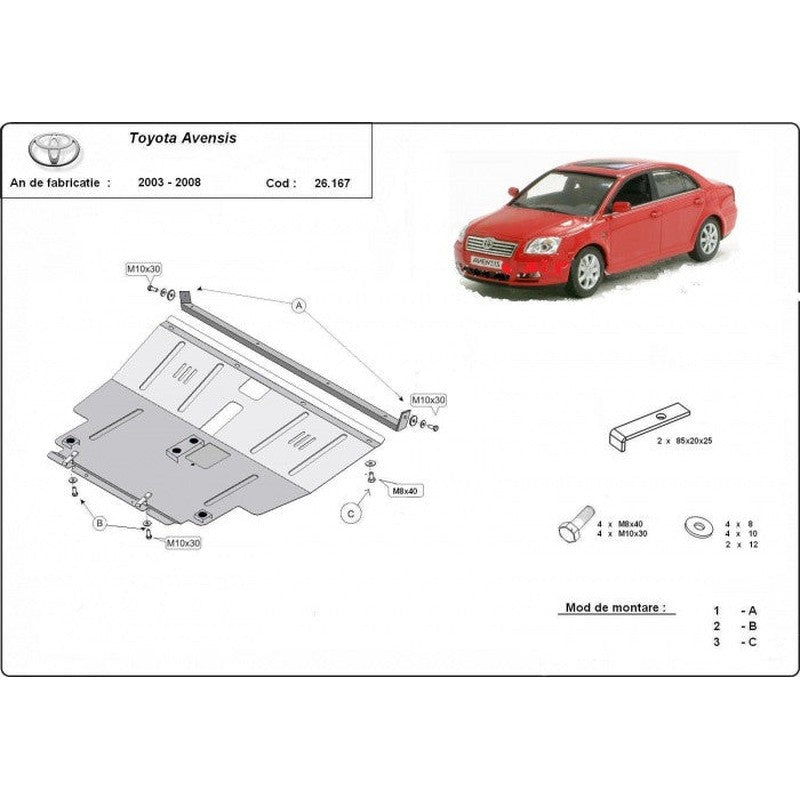 Scut metalic motor, cutie de viteză - MT018