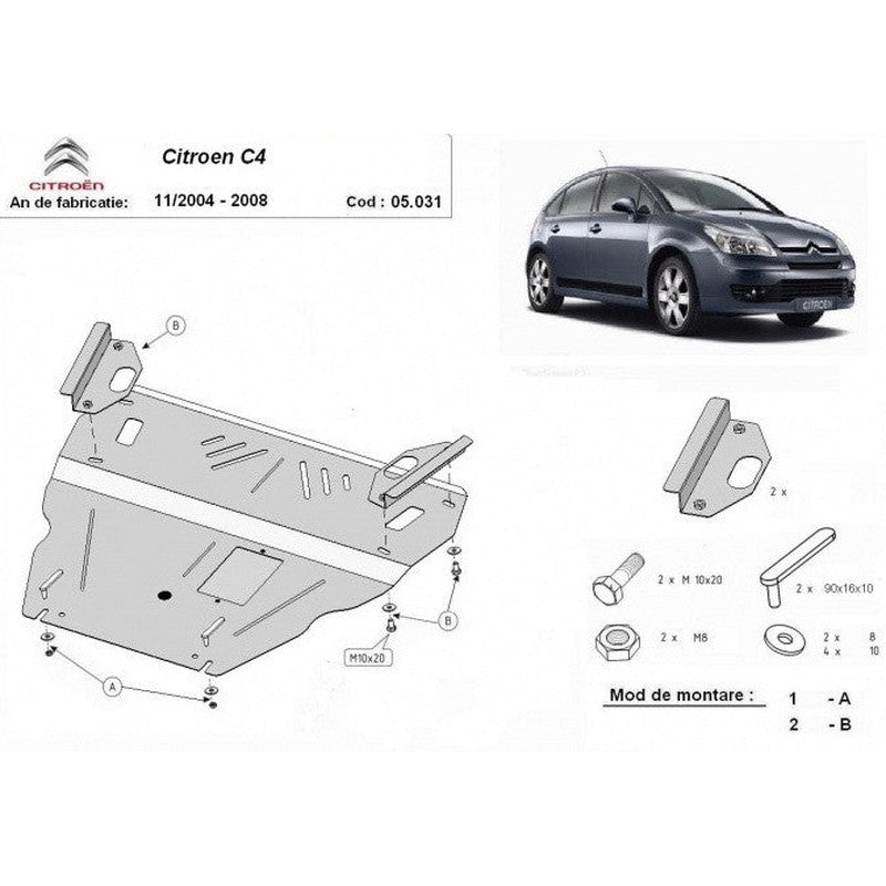 Scut metalic motor, cutie de viteză - MT030