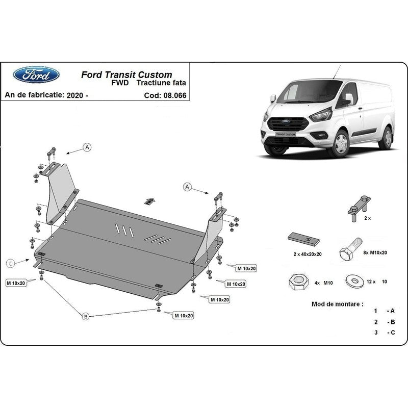 Scut metalic motor FORD  Transit Custom - 12182572
