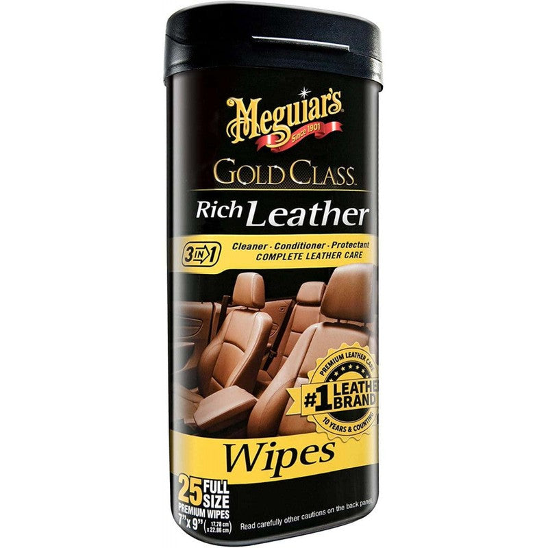 Servetele Piele Meguiars Gold Class Rich Leather Wipes 25 buc - G10900
