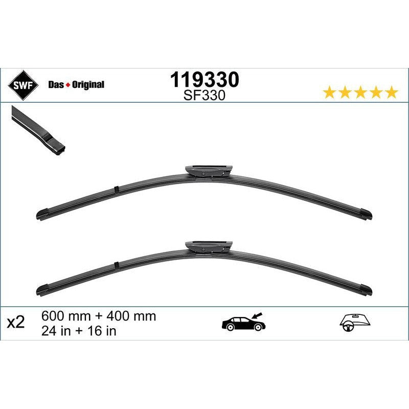 Set lamela stergator SWF Wiper FB OE LHD 600/400 mm - 119330