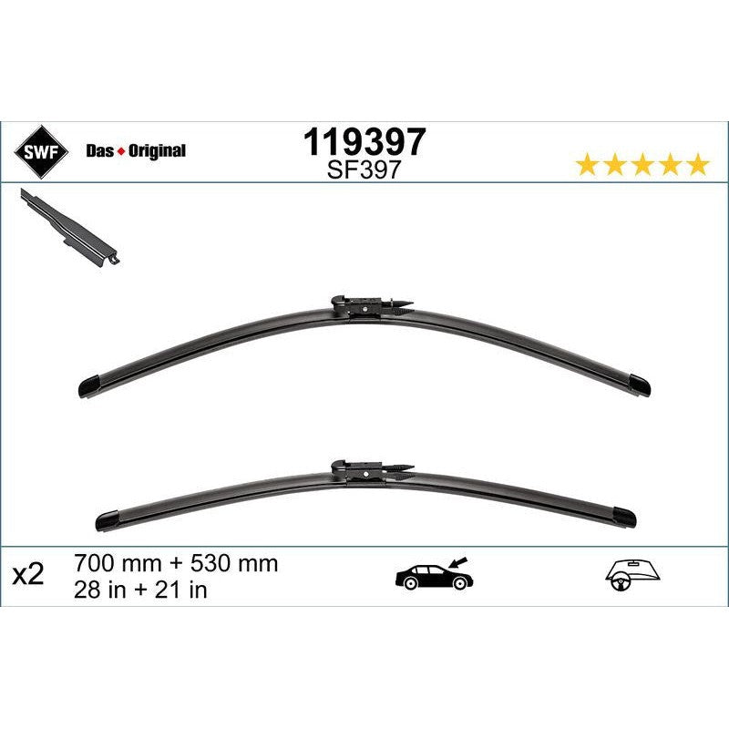 Set lamela stergator SWF Wiper FB OE LHD 700/530 mm - 119397