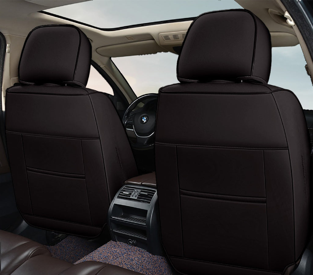 Huse auto premium 5 locuri Carguard Deluxe piele ecologică perforată - negru - crem - HSA027
