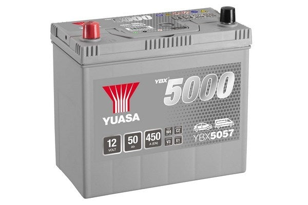 YUASA 5000 SILVER ASIA 50Ah 450A Borna Inversa (238x129x223)