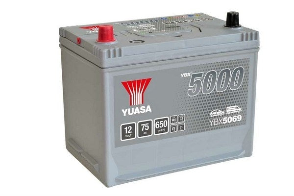 YUASA 5000 SILVER ASIA 75Ah 650A Borna Inversa (269x174x223)