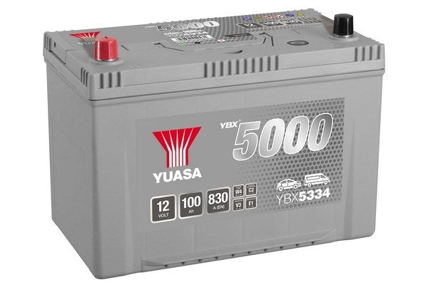 YUASA 5000 SILVER ASIA 100Ah 830A Borna Inversa (304x173x225)